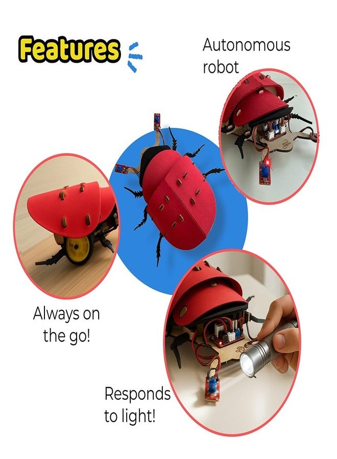 MakerVerse LumoBug | Light Sensor Robot | DIY Robotic Kit | Bio-Inspired STEM Science Project for Kids Aged 8,9,10,11,12,13,14 | Learn Sensors & Robotics for Boys & Girls - Image 3